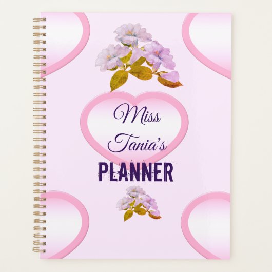 Gepersonaliseerde roze kunstleraar Planner (Voorkant)