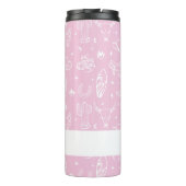 Gepersonaliseerde Roze Kustcowgirl Bachelorette Thermosbeker (Achterkant)