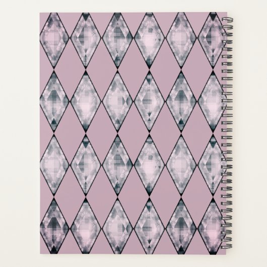 Gepersonaliseerde Roze Lavendel Harlequin Planner (Achterkant)