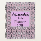 Gepersonaliseerde Roze Lavendel Harlequin Planner (Voorkant)