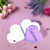 Gepersonaliseerde Roze Lavendel Hart Notitieboek