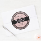 Gepersonaliseerde roze lederen ronde ronde sticker (Envelop)