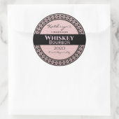 Gepersonaliseerde roze lederen ronde ronde sticker (Tas)