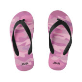 Gepersonaliseerde roze leger camo Teenslippers voo (Voetbed)