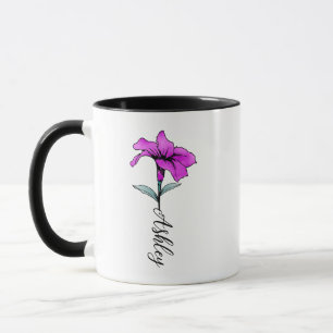 Gepersonaliseerde roze lelie bloem mok