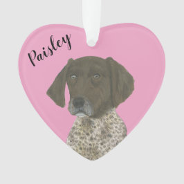 Gepersonaliseerde roze lever Duitse kortharige poi Ornament