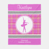 Gepersonaliseerde roze liefhebber speldendanser fleece deken (Voorkant)