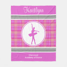 Gepersonaliseerde roze liefhebber speldendanser fleece deken
