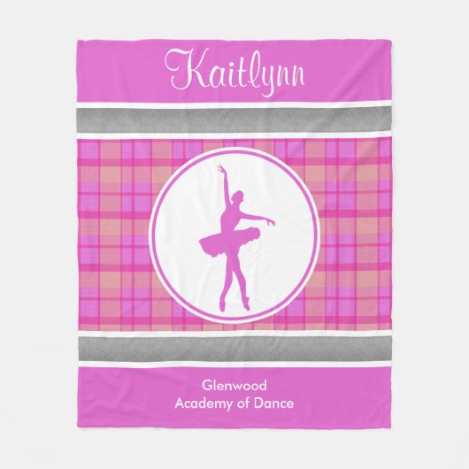 Gepersonaliseerde roze liefhebber speldendanser fleece deken (Voorkant)