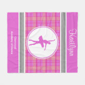 Gepersonaliseerde roze liefhebber speldendanser fleece deken (Voorkant (Horizontaal))