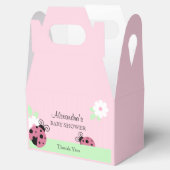 Gepersonaliseerde roze lieveheersbeestje Baby show Bedankdoosjes (Geopend)