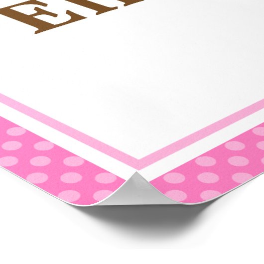 Gepersonaliseerde Roze Lieveheersbeestje Muur Kuns Poster (Hoek)