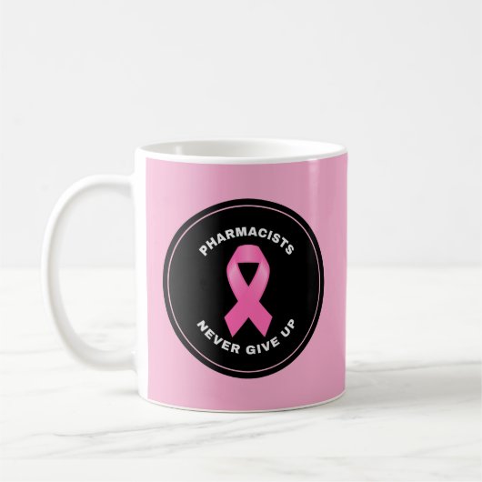 Gepersonaliseerde Roze Lint Apotheker Koffie Mok (Links)