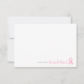 Gepersonaliseerde roze lint Note Kaart (Voorkant)