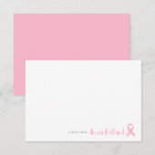 Gepersonaliseerde roze lint Note Kaart (Voorkant / Achterkant)