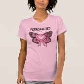 Gepersonaliseerde roze lintvlinderhartritme Tankto T-shirt (Voorkant)
