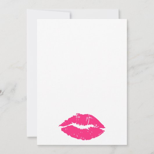 Gepersonaliseerde roze lippen Notecards Bedankkaart (Achterkant)