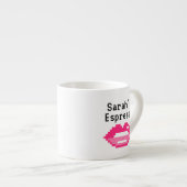 Gepersonaliseerde roze lippenprint espressokop mok (Voorkant rechts)