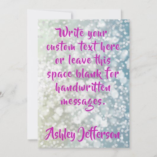 Gepersonaliseerde roze lippenstift "Kisses" Dank u Bedankkaart (Achterkant)