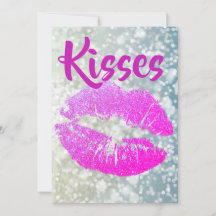 Gepersonaliseerde roze lippenstift "Kisses" Dank u