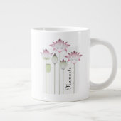 Gepersonaliseerde roze lotus bloem grote koffiekop (Rechts)