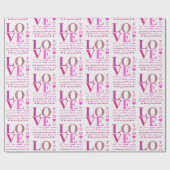Gepersonaliseerde roze "LOVE You" in Romance talen Cadeaupapier (Vlak)