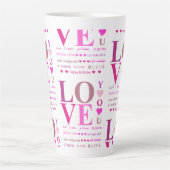 Gepersonaliseerde roze "LOVE You" in Romance talen Latte Mok (Voorkant)