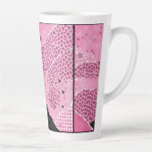 Gepersonaliseerde Roze Luipaard Collage Latte Mok (Rechts)