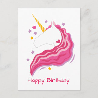 Gepersonaliseerde Roze Magische Eenhoorn Briefkaart