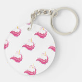 Gepersonaliseerde Roze Magische Eenhoorn Sleutelhanger (Achterkant)