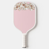 Gepersonaliseerde roze Magnolia Monogrammed Pickleball Paddle (Achterkant)