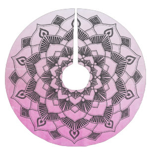 Gepersonaliseerde roze Mandala kerstrok Kerstboom Rok