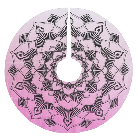 Gepersonaliseerde roze Mandala kerstrok Kerstboom Rok (Voorkant)
