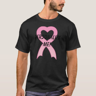 Gepersonaliseerde roze Mannen T-Shirt van het Hart