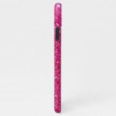 Gepersonaliseerde roze marine Glitter Marble BUDGE iPhone Hoesje (Rechterkant)