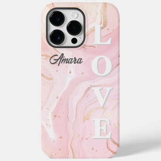 Gepersonaliseerde Roze Marmer Roze Blush Case-Mate iPhone Case (Achterkant)