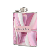 Gepersonaliseerde Roze Marshmallow Twist Heupfles (Links)