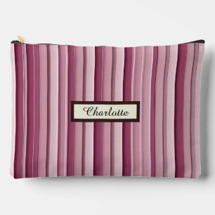 Gepersonaliseerde Roze Mauve Gestreept Groot Etui