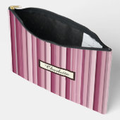 Gepersonaliseerde Roze Mauve Gestreept Groot Etui (Open)