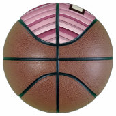 Gepersonaliseerde Roze Mauve Stripes Basketbal (Rechts)