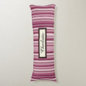 Gepersonaliseerde Roze Mauve Stripes Body Pillow Lichaamskussen (Voorkant Verticaal)
