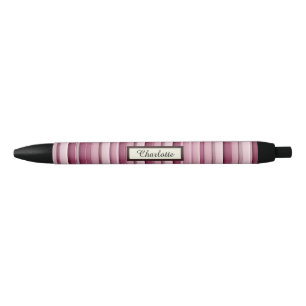 Gepersonaliseerde roze Mauve Stripes Pen