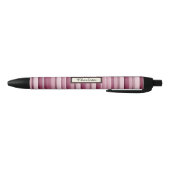 Gepersonaliseerde roze Mauve Stripes Pen (Bodem)