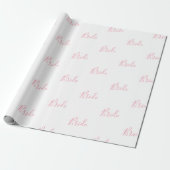 Gepersonaliseerde roze meisje legant naam Bride Wr Cadeaupapier (Uitgerold)