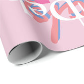 Gepersonaliseerde roze meisjes naam patroon cadeaupapier (Rol Hoek)