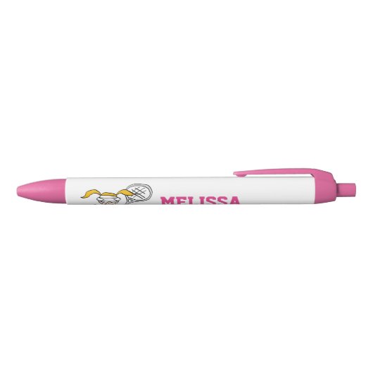 Gepersonaliseerde roze meisjes tennis Birthday par Blauwe Inkt Pen (Bovenkant)