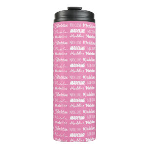 Gepersonaliseerde Roze Meisjesnaam Lettertype Coll Thermosbeker