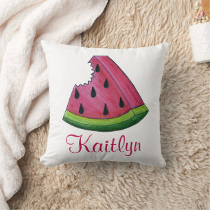 Gepersonaliseerde Roze Meloen Watermeloen Slice Fr Kussen