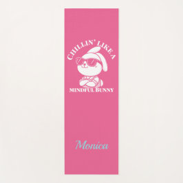 Gepersonaliseerde roze "Mindful Bunny" Yoga Mat