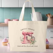 Gepersonaliseerde Roze Mixer Bakkerij Grote Tote Bag